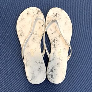 TKEES genuine leather flip flops